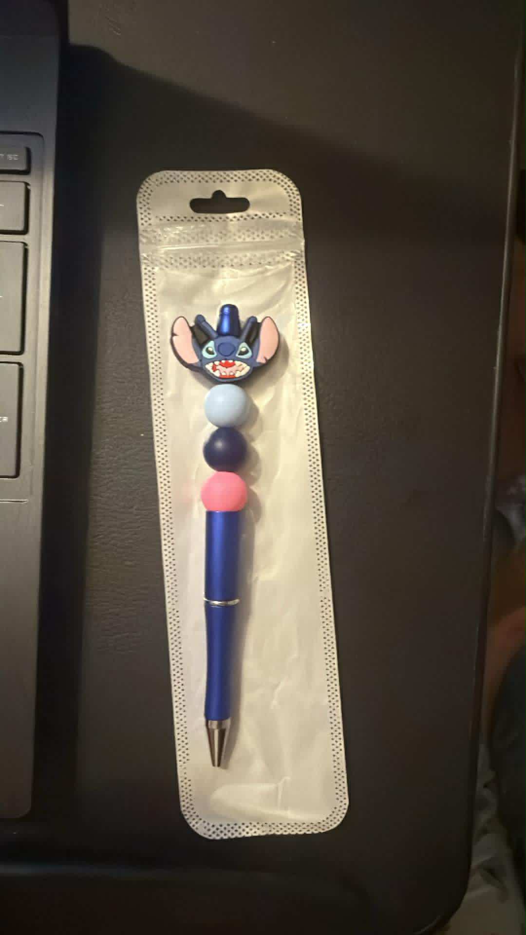 626 Stitch-Inspired Beaded Pen (Blue & Pink)